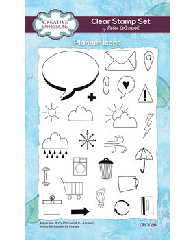 Creative Expressions Helen Colebrook Clear Stamp A6 Planner Icons (CEC1026) (OUTLET)
