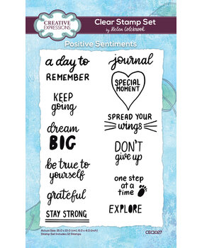 Creative Expressions Helen Colebrook Clear Stamp A6 Positive Sentiments (CEC1027) (OUTLET)