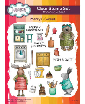 Creative Expressions Jane's Doodles Clear Stamp Set Merry & Sweet (CEC1041) (OUTLET)
