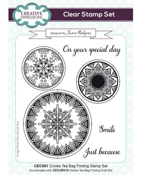 Creative Expressions Jamie Rodgers Clear Stamp A5 Circles Tea Bag Folding (CEC981) (OUTLET)