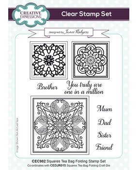 Creative Expressions Jamie Rodgers Clear Stamp A5 Squares Tea Bag Folding (CEC982) (OUTLET)