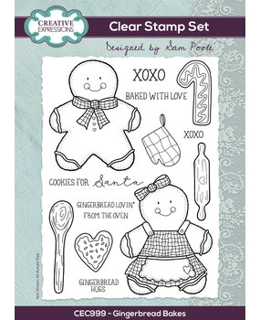 Creative Expressions Sam Poole Clear Stamp A5 Gingerbread Bakes (CEC999) (OUTLET)