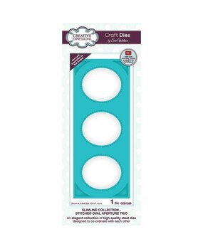 Creative Expressions Sue Wilson Craft Die Slimline Collection Aperture Trio Stitched Oval (CED1258) (OUTLET)