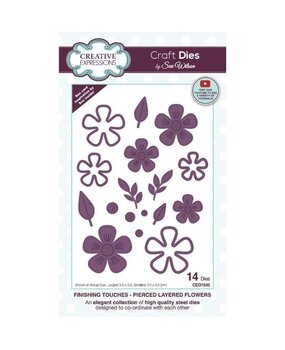 Creative Expressions Sue Wilson Craft Die Finishing Touches Pierced Layered Flowers (CED1545) (OUTLET)