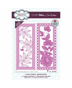 Creative Expressions Sue Wilson Craft Die Floral Panels Moonflower (CED2054) (OUTLET)