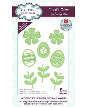 Creative Expressions Sue Wilson Craft Die Necessities Easter Eggs & Flowers (CED23062) (OUTLET) Creative Expressions Sue Wilson Craft Die Necessities Easter Eggs & Flowers (CED23062) (OUTLET)