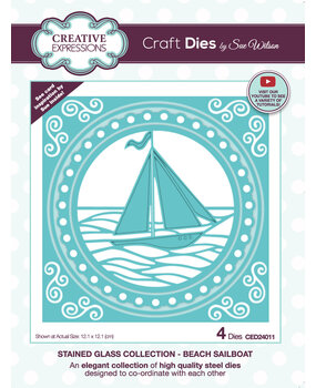 Creative Expressions Sue Wilson Craft Die Stained Glass Beach Sailboat (CED24011) (OUTLET) Creative Expressions Sue Wilson Craft Die Stained Glass Beach Sailboat (CED24011) (OUTLET)