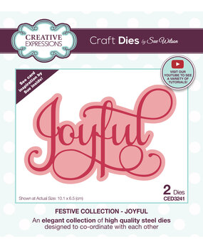Creative Expressions Sue Wilson Craft Die Festive Joyful (CED3241) (OUTLET) Creative Expressions Sue Wilson Craft Die Festive Joyful (CED3241) (OUTLET)