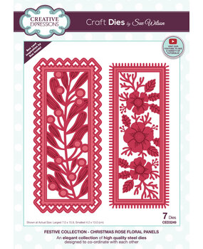 Creative Expressions Sue Wilson Craft Die Festive Christmas Rose Floral Panels (CED3249) (OUTLET) Creative Expressions Sue Wilson Craft Die Festive Christmas Rose Floral Panels (CED3249) (OUTLET)