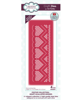 Creative Expressions Sue Wilson Craft Die Festive Heart Scalloped Border (CED3251) (OUTLET)