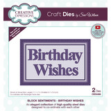 Creative Expressions Sue Wilson Craft Die Block Sentiments Birthday Wishes (CED4466) (OUTLET)
