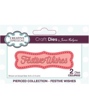 Creative Expressions Jamie Rodgers Craft Die Pierced Festive Wishes (CEDJR032) (OUTLET) Creative Expressions Jamie Rodgers Craft Die Pierced Festive Wishes (CEDJR032) (OUTLET)