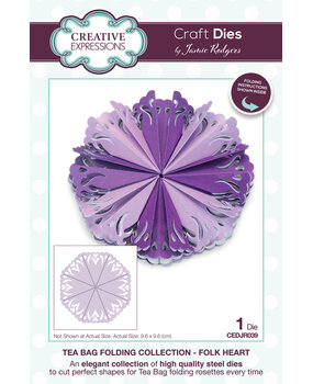 Creative Expressions Jamie Rodgers Craft Die Tea Bag Folding Folk Heart (CEDJR039) (OUTLET) Creative Expressions Jamie Rodgers Craft Die Tea Bag Folding Folk Heart (CEDJR039) (OUTLET)