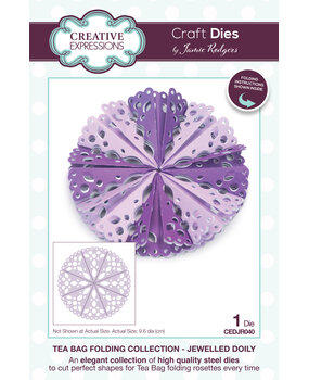 Creative Expressions Jamie Rodgers Craft Die Tea Bag Folding Jewelled Doily (CEDJR040) (OUTLET) Creative Expressions Jamie Rodgers Craft Die Tea Bag Folding Jewelled Doily (CEDJR040) (OUTLET)