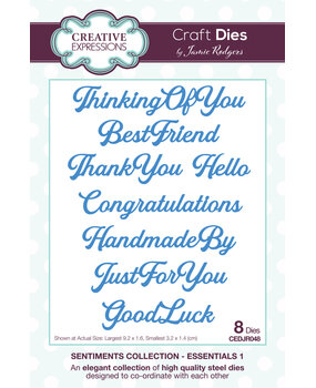 Creative Expressions Jamie Rodgers Craft Die Sentiments Collection Essentials 1 (CEDJR048) (OUTLET) Creative Expressions Jamie Rodgers Craft Die Sentiments Collection Essentials 1 (CEDJR048) (OUTLET)