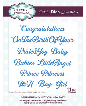 Creative Expressions Jamie Rodgers Craft Die Sentiments Collection New Baby (CEDJR052) (OUTLET) Creative Expressions Jamie Rodgers Craft Die Sentiments Collection New Baby (CEDJR052) (OUTLET)