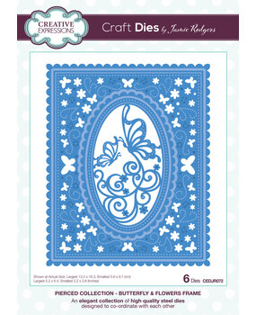 Creative Expressions Jamie Rodgers Craft Die Pierced Collection Butterfly & Flowers Frame (CEDJR072) (OUTLET) Creative Expressions Jamie Rodgers Craft Die Pierced Collection Butterfly & Flowers Frame (CEDJR072) (OUTLET)