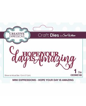 Creative Expressions Sue Wilson Craft Die Mini Expressions Hope Your Day Is Amazing (CEDME108) (OUTLET) Creative Expressions Sue Wilson Craft Die Mini Expressions Hope Your Day Is Amazing (CEDME108) (OUTLET)