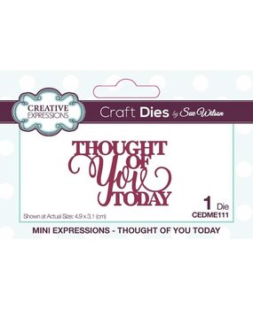 Creative Expressions Sue Wilson Craft Die Mini Expressions Thought Of You Today (CEDME111) (OUTLET) Creative Expressions Sue Wilson Craft Die Mini Expressions Thought Of You Today (CEDME111) (OUTLET)