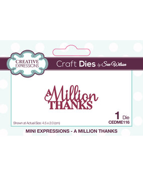Creative Expressions Sue Wilson Craft Die Mini Expressions A Million Thanks (CEDME116) (OUTLET) Creative Expressions Sue Wilson Craft Die Mini Expressions A Million Thanks (CEDME116) (OUTLET)