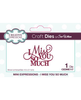 Creative Expressions Sue Wilson Craft Die Mini Expressions I Miss You So Much (CEDME117) (OUTLET) Creative Expressions Sue Wilson Craft Die Mini Expressions I Miss You So Much (CEDME117) (OUTLET)