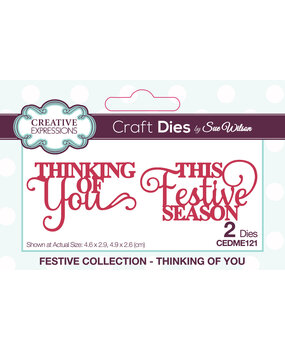 Creative Expressions Sue Wilson Craft Die Festive Mini Expressions Duos Thinking Of You Craft (CEDME121) (OUTLET) Creative Expressions Sue Wilson Craft Die Festive Mini Expressions Duos Thinking Of You Craft (CEDME121) (OUTLET)