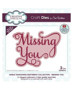 Creative Expressions Sue Wilson Craft Die Noble Shadowed Sentiment Missing You (CEDNE013) (OUTLET) Creative Expressions Sue Wilson Craft Die Noble Shadowed Sentiment Missing You (CEDNE013) (OUTLET)