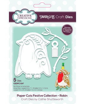 Creative Expressions Cathie Shuttleworth Paper Cuts Festive Robin (CEDPC1247) (OUTLET)