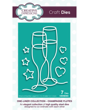 Creative Expressions Craft Dies One-Liner Collection Champagne Flutes (CEDSE003) (OUTLET)