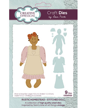 Creative Expressions Sam Poole Craft Die Rustic Homestead Stitched Doll (CEDSP029) (OUTLET)