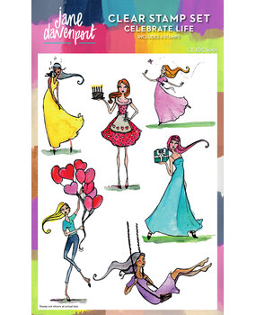 Creative Expressions Jane Davenport Clear Stamp Celebrate Life (CEJDCS001) (OUTLET)