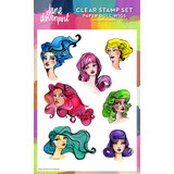 Creative Expressions Jane Davenport Clear Stamp Paper Doll Wigs (CEJDCS008) (OUTLET)