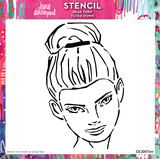 Creative Expressions Jane Davenport 6x6 Inch Stencil Head Turn Tilted Down (CEJDST011) (OUTLET)