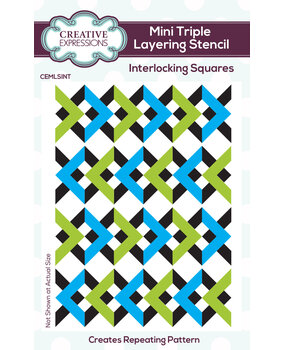 Creative Expressions Mini Triple Layering Stencil Interlocking Squares (CEMLSINT) (OUTLET)