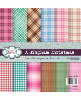 Creative Expressions Sam Poole 8x8 Inch Paper Pad A Gingham Christmas (CEPP0011) (OUTLET)
