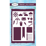 Creative Expressions Helen Colebrook Stencil A6 Let's Get Documenting (CEST115) (OUTLET)