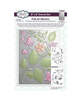 Creative Expressions Companion Colouring Stencil Folk Art Blooms (2pcs) (CEST156) (OUTLET) Creative Expressions Companion Colouring Stencil Folk Art Blooms (2pcs) (CEST156) (OUTLET)