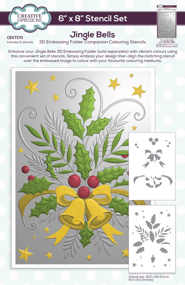 Creative Expressions Jingle Bells Companion Colouring Stencil (CEST170) (OUTLET) Creative Expressions Jingle Bells Companion Colouring Stencil (CEST170) (OUTLET)