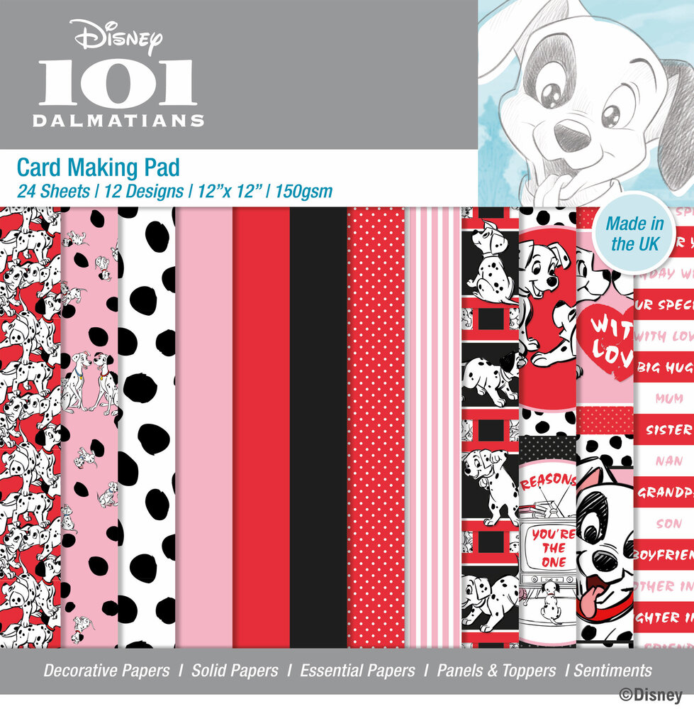 Creative Expressions 101 Dalmatians 12x12 Inch Card Making Pad (DYP0065) (OUTLET) Creative Expressions 101 Dalmatians 12x12 Inch Card Making Pad (DYP0065) (OUTLET)