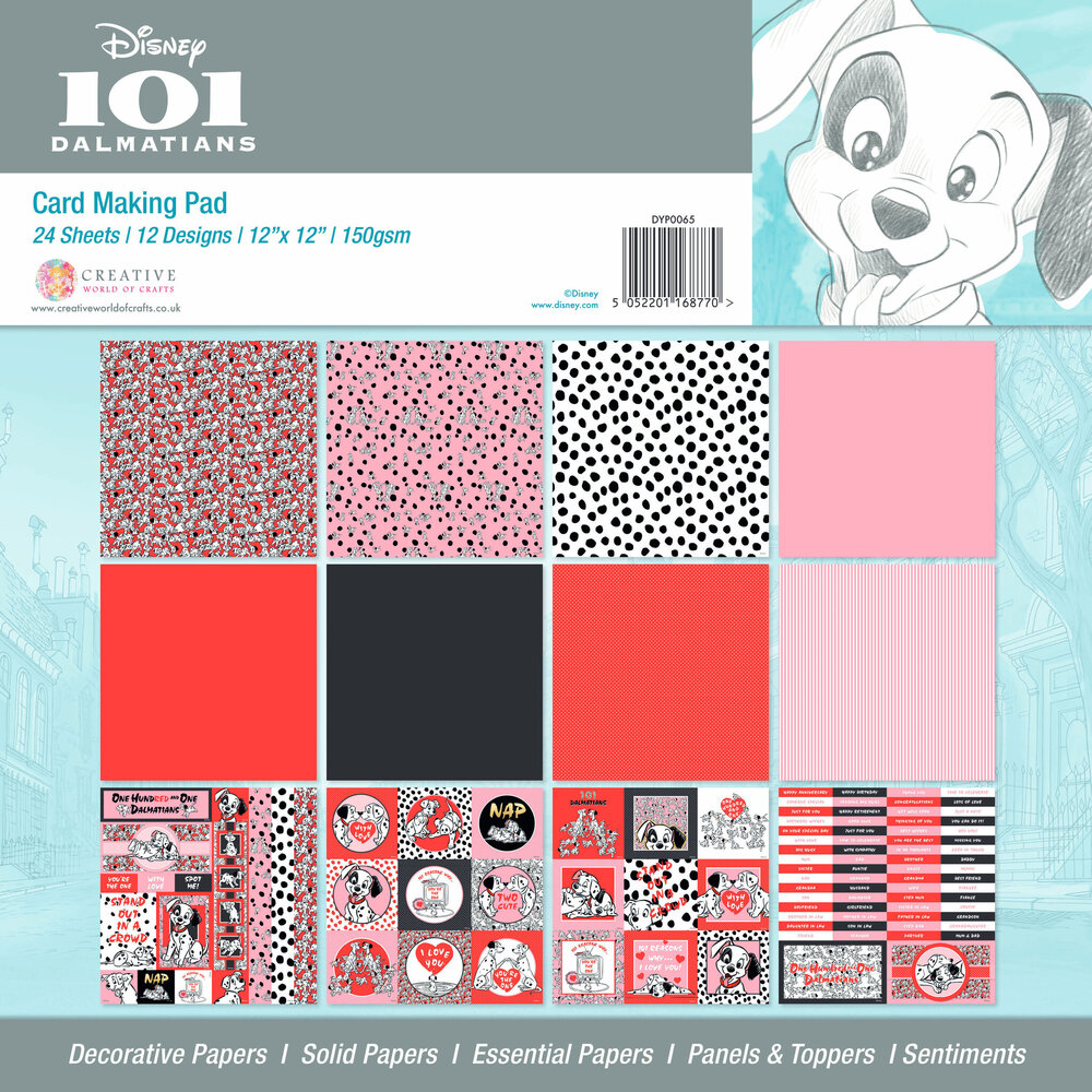 Creative Expressions 101 Dalmatians 12x12 Inch Card Making Pad (DYP0065) (OUTLET) Creative Expressions 101 Dalmatians 12x12 Inch Card Making Pad (DYP0065) (OUTLET)