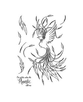 Crafty Individuals Rising Phoenix Unmounted Rubber Stamps (CI-582) (OUTLET)