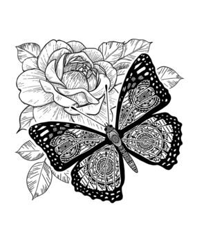 Crafty Individuals Butterfly and Rose Unmounted Rubber Stamps (CI-606) (OUTLET) Crafty Individuals Butterfly and Rose Unmounted Rubber Stamps (CI-606) (OUTLET)