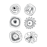 Crafty Individuals Floral Abstractions Blooms Unmounted Rubber Stamps (CI-632) (OUTLET)