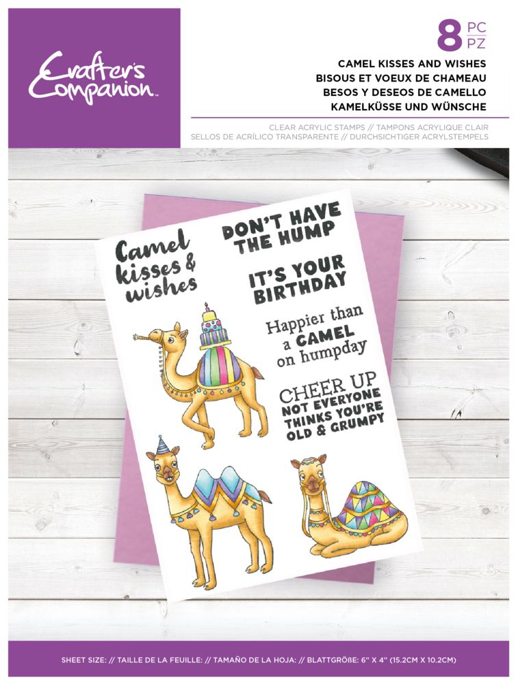 Crafter's Companion Camel Kisses and Wishes Clear Stamps (CC-CA-ST-CKAW) (OUTLET)
