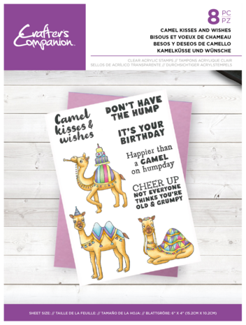 Crafter's Companion Camel Kisses and Wishes Clear Stamps (CC-CA-ST-CKAW) (OUTLET)