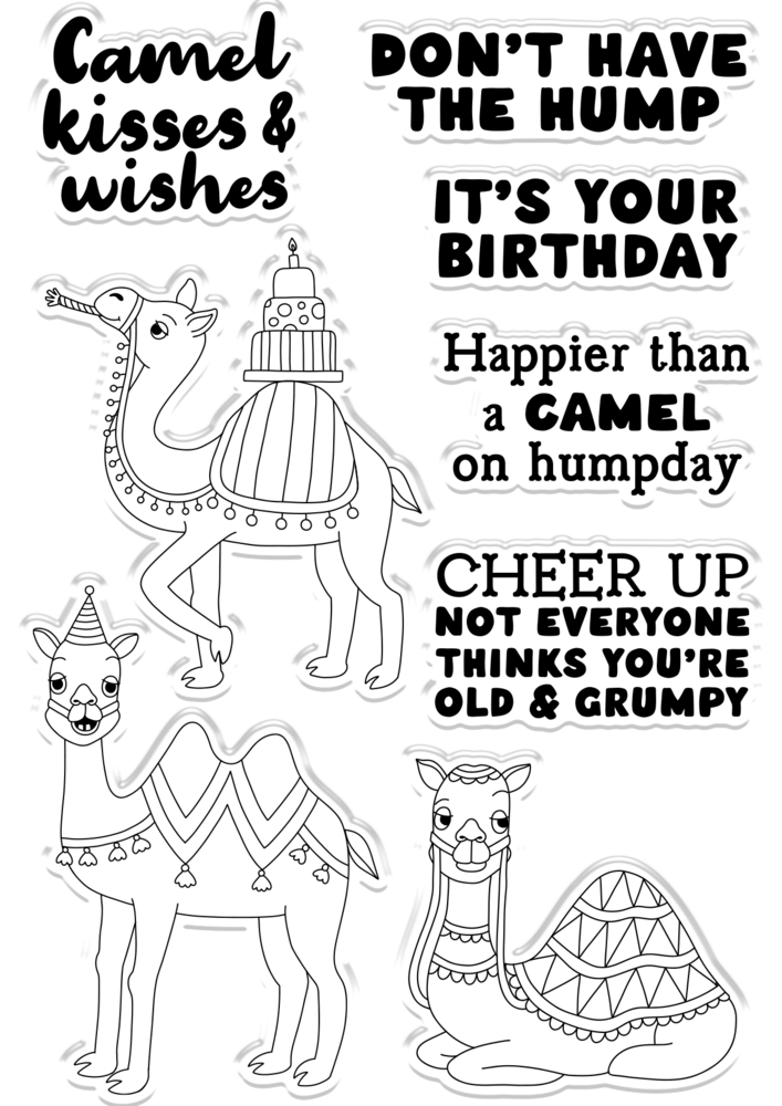 Crafter's Companion Camel Kisses and Wishes Clear Stamps (CC-CA-ST-CKAW) (OUTLET)