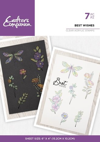 Crafter's Companion Shimmer Watercolour Clear Stamp Best Wishes (CC-IST-CA-ST-BEWI) (OUTLET)