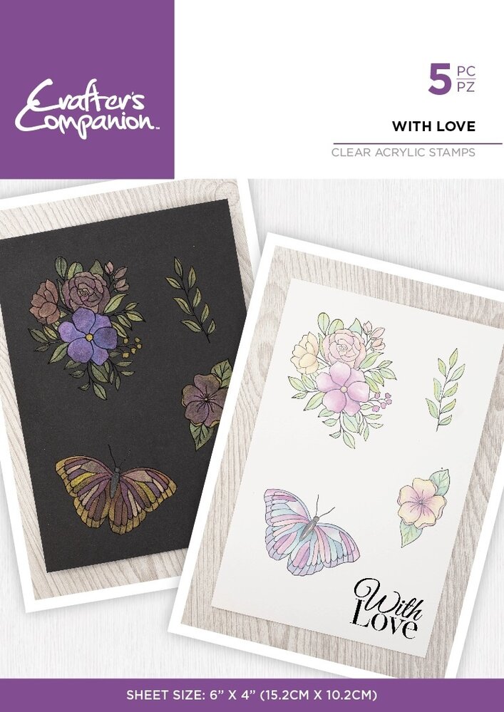 Crafter's Companion Shimmer Watercolour Clear Stamp With Love (CC-IST-CA-ST-WILO) (OUTLET) Crafter's Companion Shimmer Watercolour Clear Stamp With Love (CC-IST-CA-ST-WILO) (OUTLET)