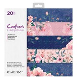 Crafter's Companion Blush & Blue Florals 12x12 Inch Paper Pad (CC-PAD12-BLBL) (OUTLET)