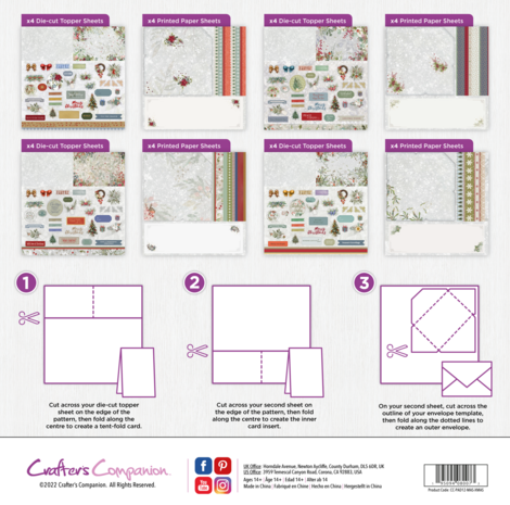 Crafter's Companion Make and Send Christmas 12x12 Inch Card Making Pad (CC-PAD12-MAS-XMAS) (OUTLET)